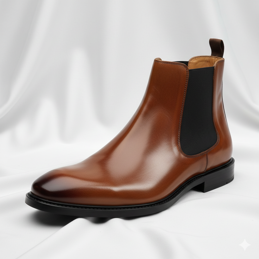 Men's Classic Retro Genuine Leather Chelsea Boots Mens Casual British Style Boot High-Top Shoes Men Fashion Ankle Boot (10)