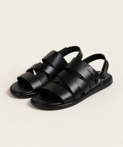 Premium Black Leather Sandal