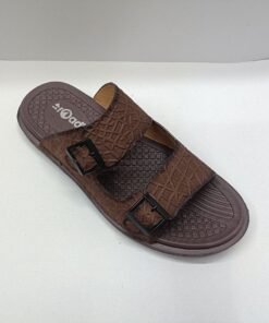 Double Buckle Slipper Leather Sandel BR